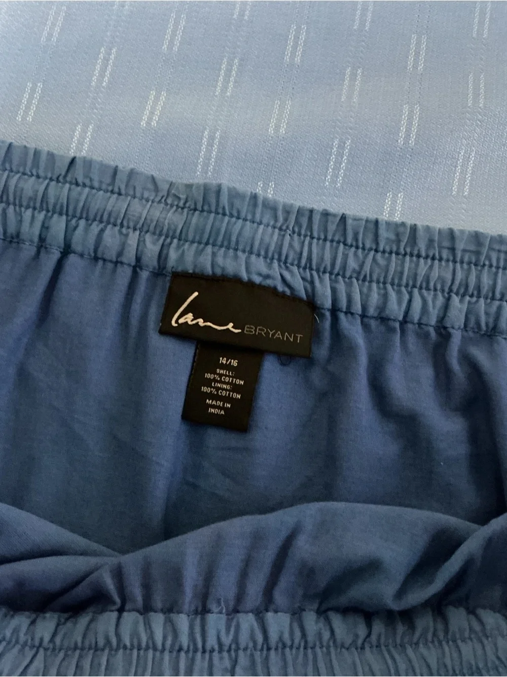 Lane Bryant Blue to Green Ombre Elastic Waist Skirt